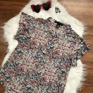 floral blouse with buttons